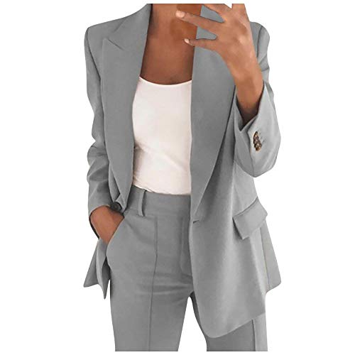 Blazers Mujer Casual SHOBDW Liquidación Venta Señoras de la Oficina Trajes Mujer Trabajo Solapa Chaqueta Mujer Slim Fit Cardigan Mujer Baratos Abrigo Mujer Largos Tallas Grandes(Verde,XXL)