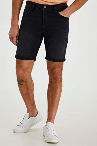 Blend Grilitsch Pantalón Corto Vaqueros para Hombre Elástico Slim-Fit, tamaño:M, Color:Denim Black (76204)