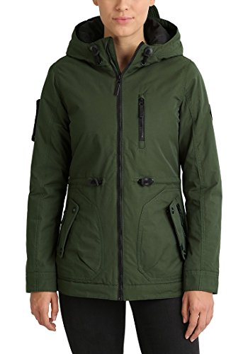 BlendShe Colette Parka De Entretiempo Abrigo Chaqueta para Mujer con Capucha, tamaño:M, Color:Forest Night (20124)