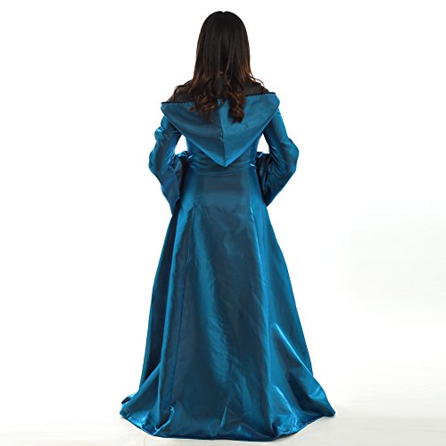 BLESSUME Vendimia Renacimiento Encapuchado Vestir (S, Azul)
