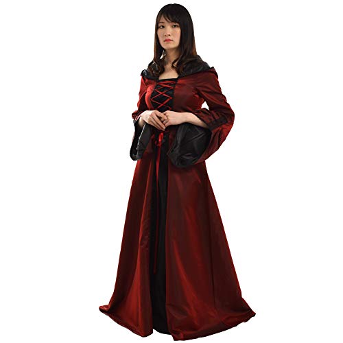 BLESSUME Vendimia Renacimiento Encapuchado Vestir (XL, Vino Tinto)