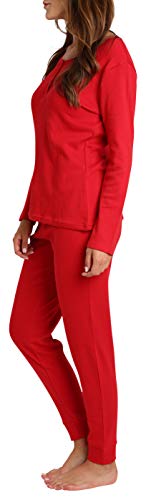 Blis Camisa de manga larga y pantalón de pijama para mujer de 3 piezas con bolsa Ovenight - rojo - XL