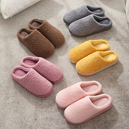 BLMDX Invierno Unisex con Forro de Felpa Similar a la Lana, Pantuflas Antideslizantes, Zapatos Suaves y cálidos para otoño e Invierno, Pantuflas de Felpa para Interiores para Hombres y Mujeres-Cya