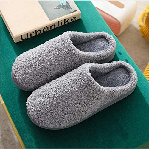 BLMDX Invierno Unisex con Forro de Felpa Similar a la Lana, Pantuflas Antideslizantes, Zapatos Suaves y cálidos para otoño e Invierno, Pantuflas de Felpa para Interiores para Hombres y Mujeres-Cya
