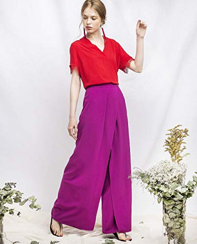 Blusa Encaje Mangas Rojo Talla: S