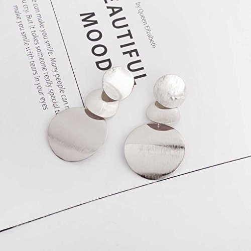 Bobury Cuelga los Pendientes 1 par Moda Oro Plata Color Irregulares geométricas Redondas para Mujeres de la Muchacha de Baile de Boda Joyería