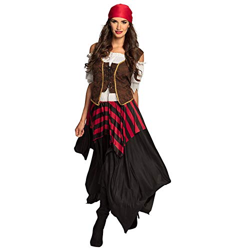 Boland 84558 – Disfraz de pirata Tornado, vestido, corsé, pañuelo para la cabeza, para mujer, pirata libre, disfraz, carnaval, fiesta temática