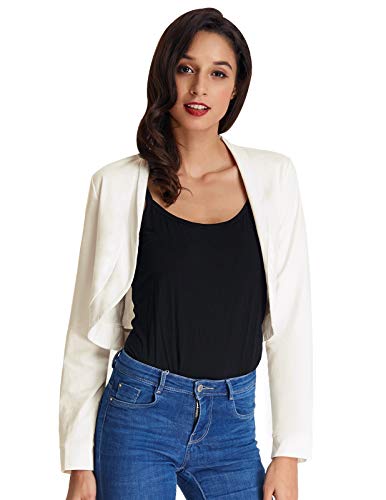Bolero Elegante Mujer Fiesta Torera Talla Grande Mangas Largas Joven Chaqueta Corta Boda Formal S