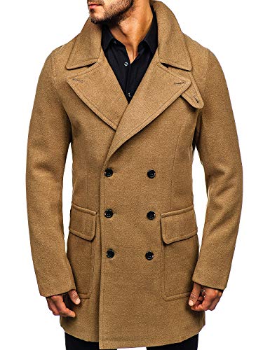 BOLF Abrigo Invierno para Hombre Cierre De Botones J.Boyz 1048 Camello M [4D4]