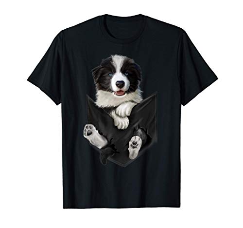 Bolsillo para Perro Border Collie Camiseta