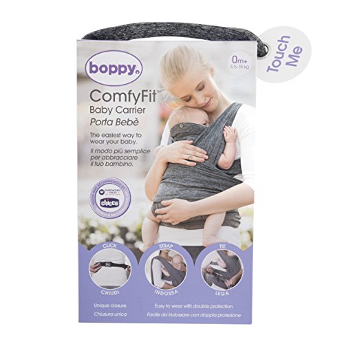 Boppy ComfyFit Mochila portabebé para un porteo natural, color gris