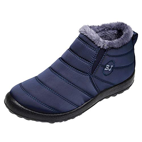 Botas de Nieve Mujer Invierno Forro Calentar Plataforma Botines Terciopelo Tacon Ancho Calzado de Trabajo Zapatos Casual Interior Al Aire Libre 35-43 riou