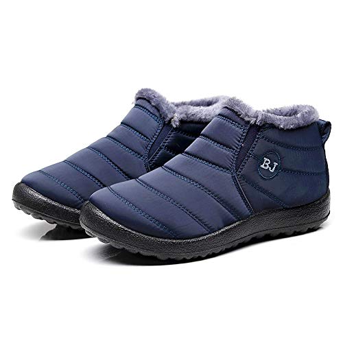 Botas de Nieve Mujer Invierno Forro Calentar Plataforma Botines Terciopelo Tacon Ancho Calzado de Trabajo Zapatos Casual Interior Al Aire Libre 35-43 riou