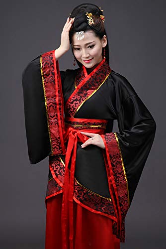 BOZEVON Ropa de Mujer Traje Tang - Traje Tradicional de Estilo Chino Antiguo Vestidos de Hanfu - para Show de Escenario Actuaciones Cosplay, Estilo-1/3XL