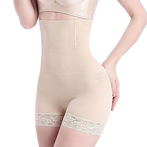 Bragas Faja Reductora Postparto Braguitas Adelgazantes Abdomen Ropa Interior Lencería Moldeadora Shapewear Body Shaper Panty Mujer Cintura Alta sin Costuras (Carne, XL)