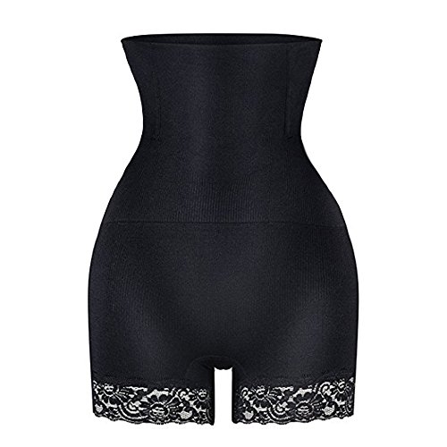 Bragas Faja Reductora Postparto Braguitas Adelgazantes Abdomen Ropa Interior Lencería Moldeadora Shapewear Body Shaper Panty Mujer Cintura Alta sin Costuras (Negro, M)