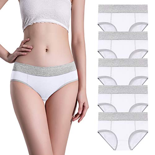 Bragas Mujer de Poliéster Talle bajo Color sólido Diaria Slim Fit Tacto Suave Slip Clásicas Básicas Sin Costuras Braguita Pack de 5