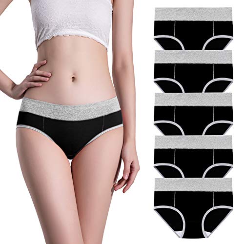 Bragas Mujer de Poliéster Talle bajo Color sólido Diaria Slim Fit Tacto Suave Slip Clásicas Básicas Sin Costuras Braguita Pack de 5