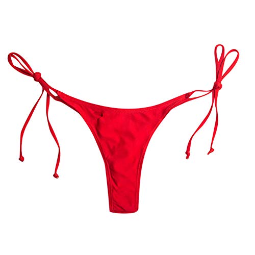 Braguitas Brasileñas para Mujer Verano Tanga Bikini Bottom Traje de baño Perforado Correas Playa Traje de baño Bikinis Bottoms riou