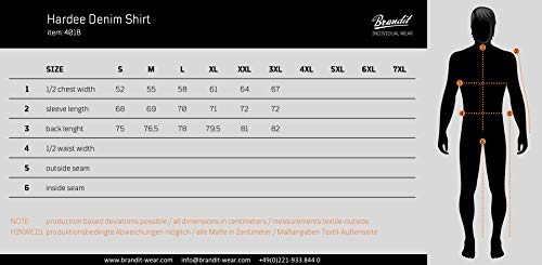 Brandit Hardee Hombre Camisa Vaquera Beige L, 100% algodón, Spray Bleach Optik Regular
