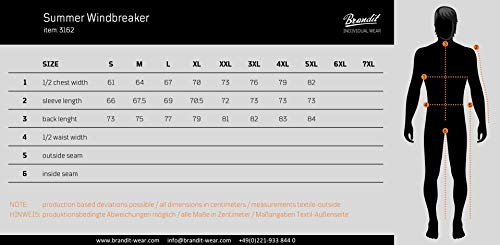 Brandit Verano Windbreaker,Chaqueta Impermeable,Anorak,Chaqueta Deportiva,TAMAÑO S hasta 5XL - Negro, S