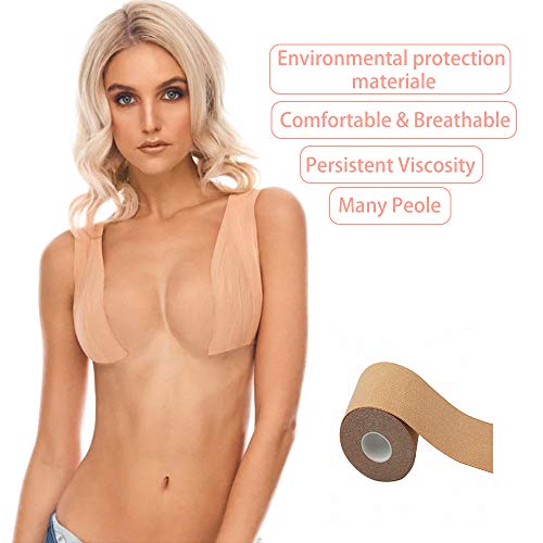 Brasier invisible para mujer con forma de flor para pezón y pezón y 1 rollo de cinta para levantar el pecho