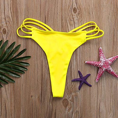 Brasileno Bikini Tangas Mujer Playa Traje de baño Bikinis Bottoms Pantalones Cruzados elásticos Verano Braguitas de Baño riou