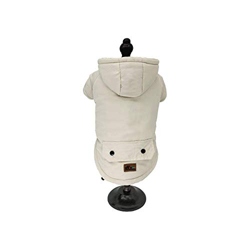 BRAVO. Abrigo para Perro. Chaqueta Impermeable con Capucha Resistente al Agua y al Viento con Forro Interior de algodón Suave y cálido para Perros pequeños (Talla S,M,L,XL). (Small, Granate)