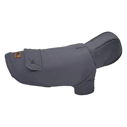 BRAVO. Abrigo para Perro. Chaqueta Impermeable con Capucha Resistente al Agua y al Viento con Forro Interior de algodón Suave y cálido para Perros pequeños (Talla S,M,L,XL). (Small, Granate)
