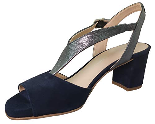 Brenda Zaro - Sandalias de Vestir de Terciopelo Mujer, Azul (Bleu (Baltico)), 39.5 EU