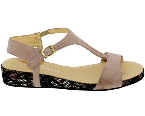 Brenda Zaro - Sandalias de Vestir de Terciopelo Mujer, Beige (beige), 38 EU