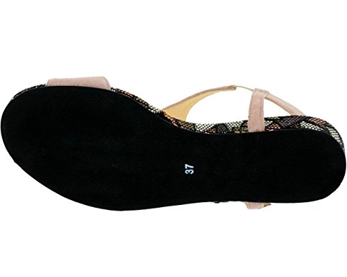 Brenda Zaro - Sandalias de Vestir de Terciopelo Mujer, Beige (beige), 38 EU