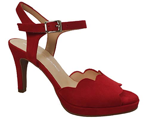 Brenda Zaro - Sandalias de Vestir de Terciopelo Mujer, Rojo (Rouge (Tristan Re)), 39 EU