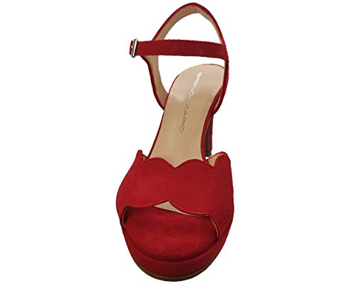 Brenda Zaro - Sandalias de Vestir de Terciopelo Mujer, Rojo (Rouge (Tristan Re)), 39 EU