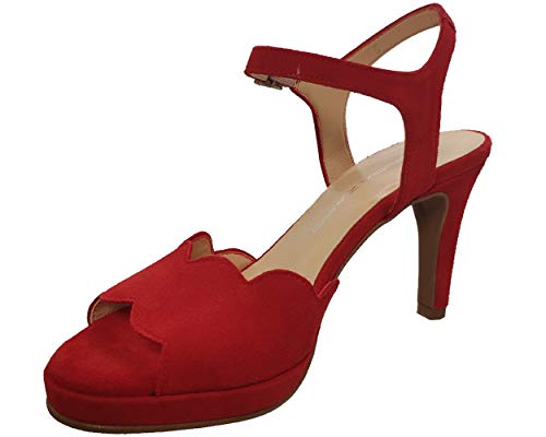 Brenda Zaro - Sandalias de Vestir de Terciopelo Mujer, Rojo (Rouge (Tristan Re)), 39 EU