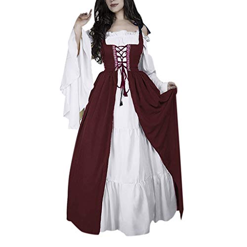 Brillanto Vestido de Estilo Vintage Medieval para Mujer Vestidos Renacentista Princesa Vestido de Cosplay de Lolita de Victoriana