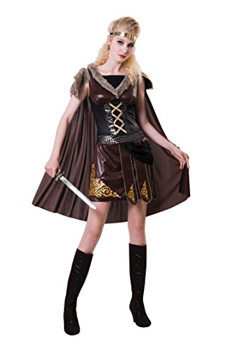 Bristol Novelty AF073 Medieval Warrior Lady, Mujeres, Marrón, Talla Única