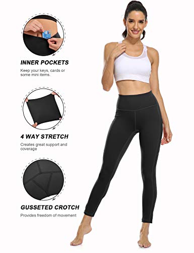 BROMEN Leggings para Mujer Pantalones de Yoga Mallas para Correr Ultra Suaves Control del Vientre Cintura Alta Bolsillo Interior