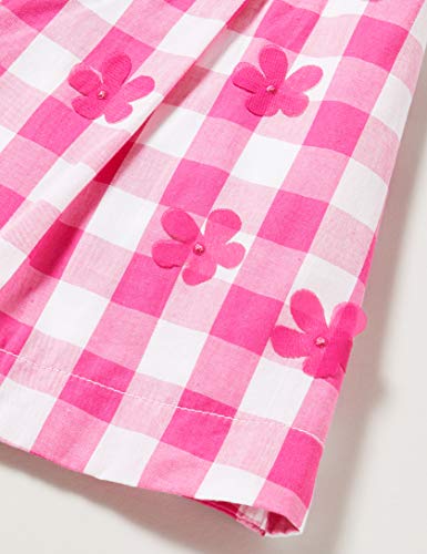 Brums Abito Mussola Vichy con Appl. Vestido, Multicolor (Bianco/Fucsia 01 906), 74 (Talla del Fabricante: 9M) para Bebés
