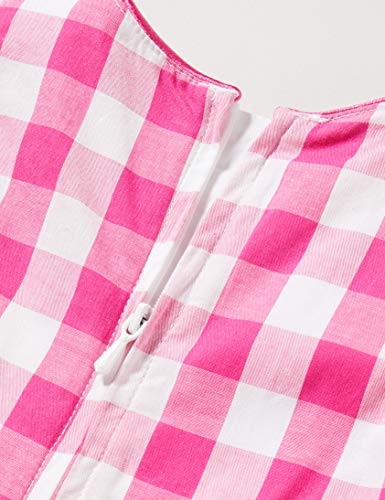 Brums Abito Mussola Vichy con Appl. Vestido, Multicolor (Bianco/Fucsia 01 906), 74 (Talla del Fabricante: 9M) para Bebés