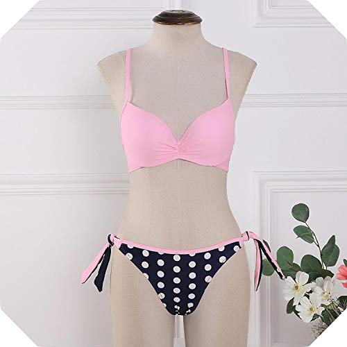 BSbattle 2020 - Bikini para mujer con estampado de lunares, talla grande, traje de baño Biquini#4 - Naranja - Large