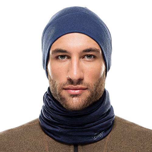 Buff Solid Gorro Lana Merino Lightweight, Hombre, Denim, Talla única