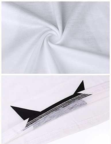 BUOYDM Mujer Camiseta de Fiesta Manga Corta Sin Tirantes Casual T-Shirt para Verano Blanco Medium