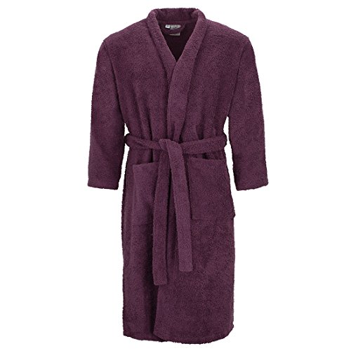 Burrito Blanco Albornoz Hombre o Mujer Ducha Algodón 100% de Rizo Talla L, Morado