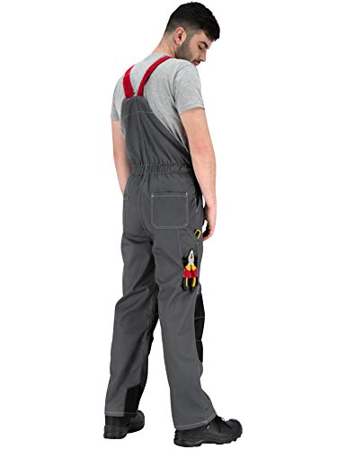 BWOLF Techno - Peto de trabajo para hombre y mujer con elementos reflectantes en gris, rojo y negro Gris/rojo/negro. XL