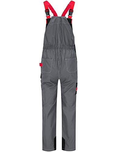 BWOLF Techno - Peto de trabajo para hombre y mujer con elementos reflectantes en gris, rojo y negro Gris/rojo/negro. XXL