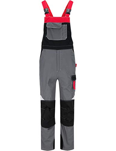 BWOLF Techno - Peto de trabajo para hombre y mujer con elementos reflectantes en gris, rojo y negro Gris/rojo/negro. XXL
