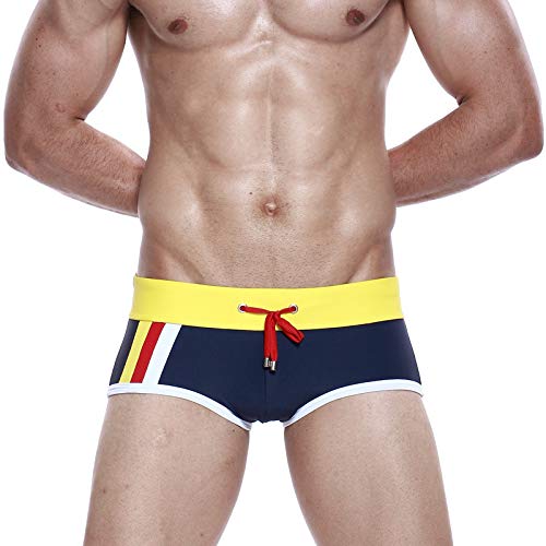 BXL Traje de Baño Boxer para Hombre,Los Hombres Pull Rope Calzoncillos de Natacion,el Verano Deportes Acuáticos Cortos de Natación,Playa Navegar Bañadores de Natación Sexy/D/S