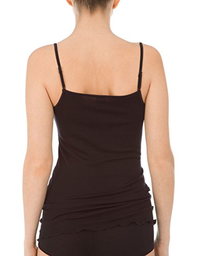 Calida True Confidence Spaghetti-Top Camiseta, Negro, 36 para Mujer