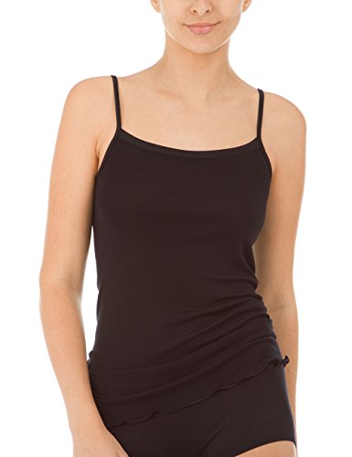 Calida True Confidence Spaghetti-Top Camiseta, Negro, 36 para Mujer